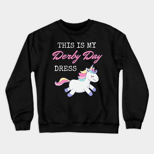 Derby Day Dress funny Unicorn Horse Racing Kids Girls teens Crewneck Sweatshirt by Davidsmith